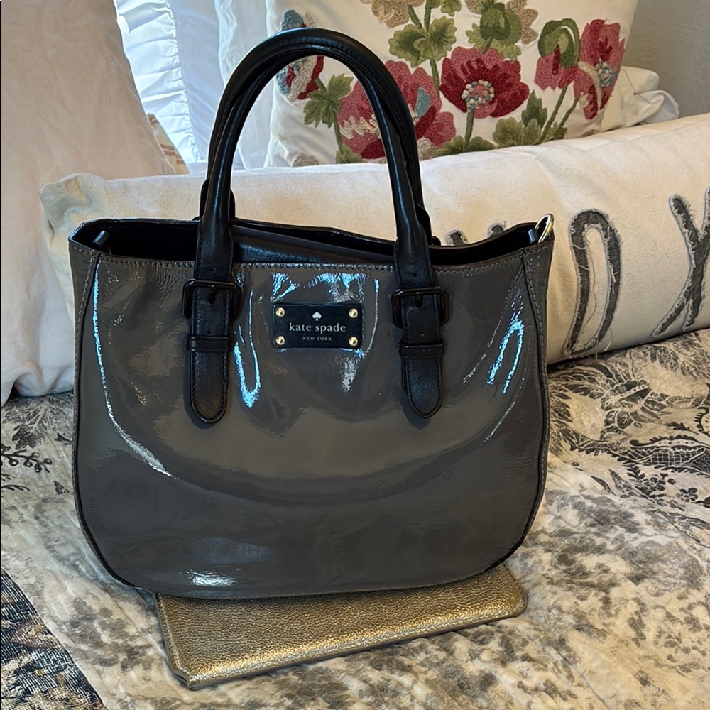 Kate Spade Black Satchel with Glossy Finish